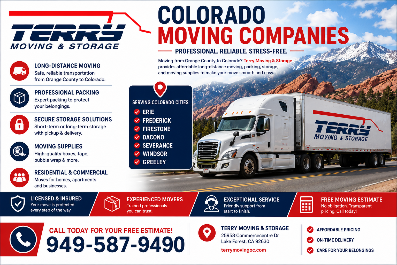 Moving Companies Orange County to Colorado | A+ BBB Rated Movers