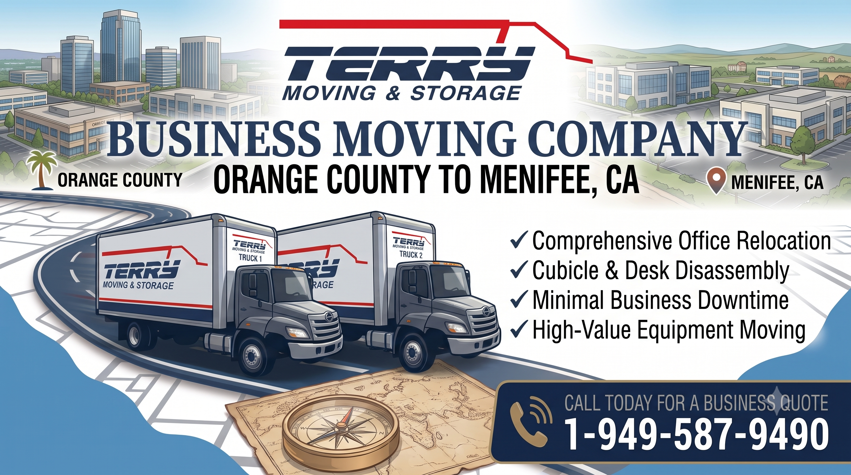 Business Moving Company from Orange County to Menifee, CA