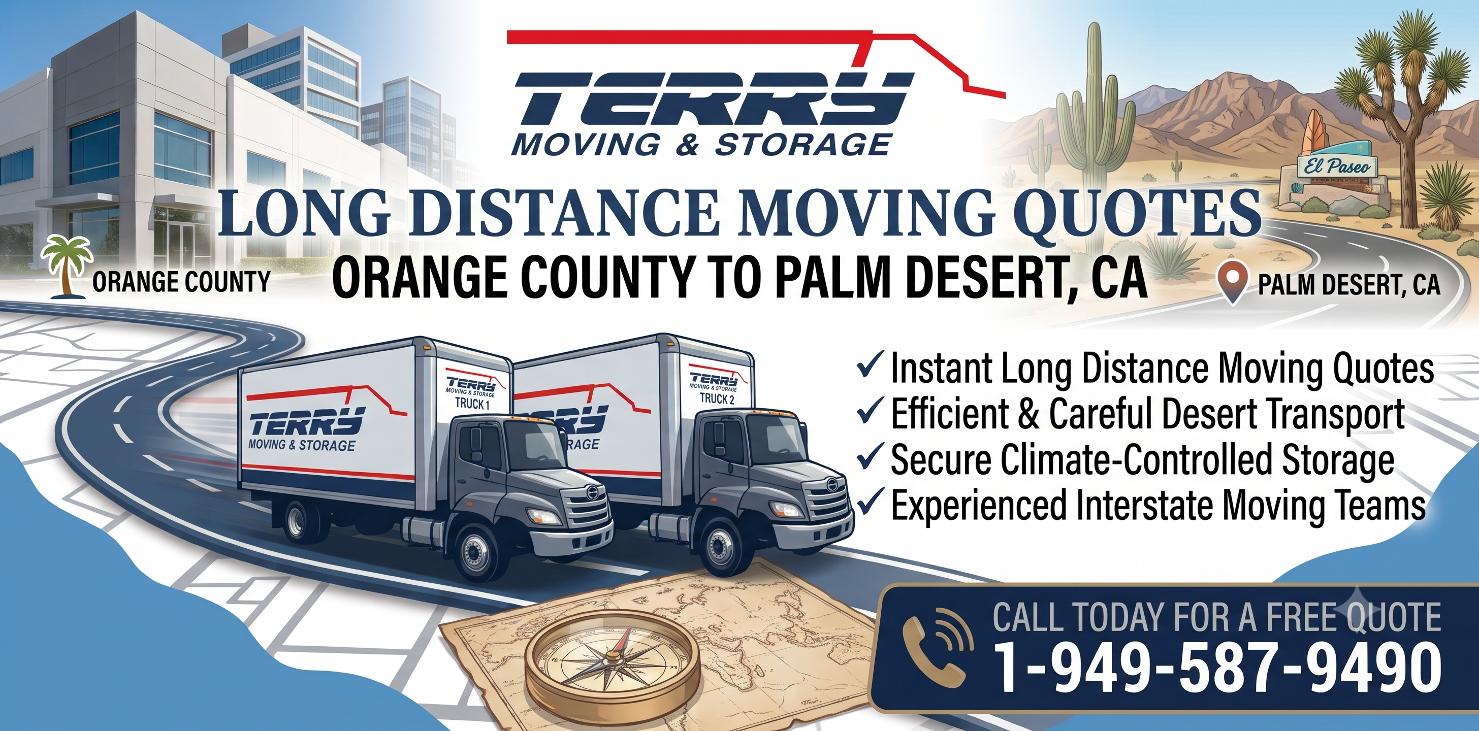 Moving Company Quotes from Orange County to Palm Desert | Terry Moving & Storage