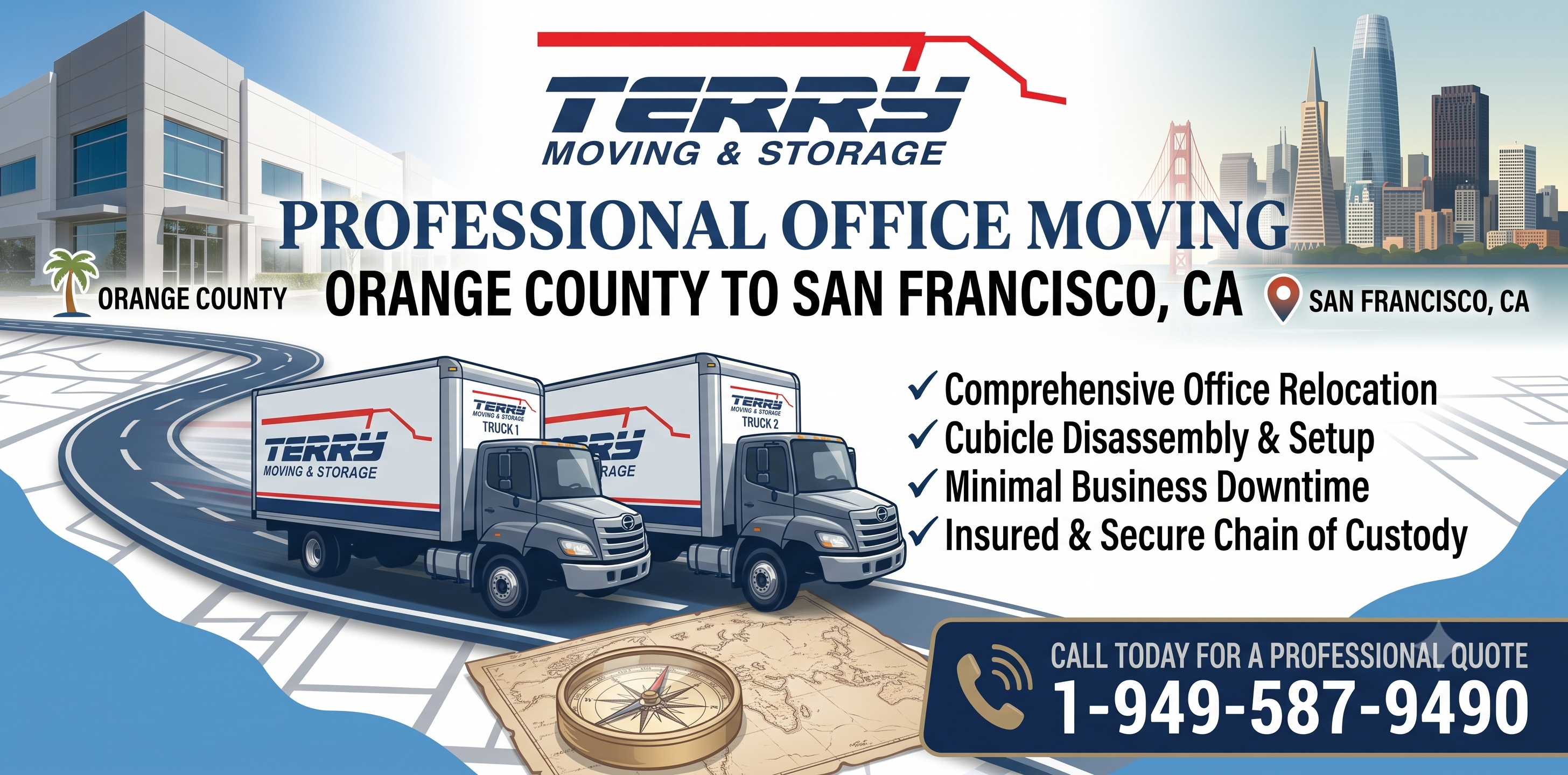 Office Movers from Orange County to San Francisco | Terry Moving & Storage