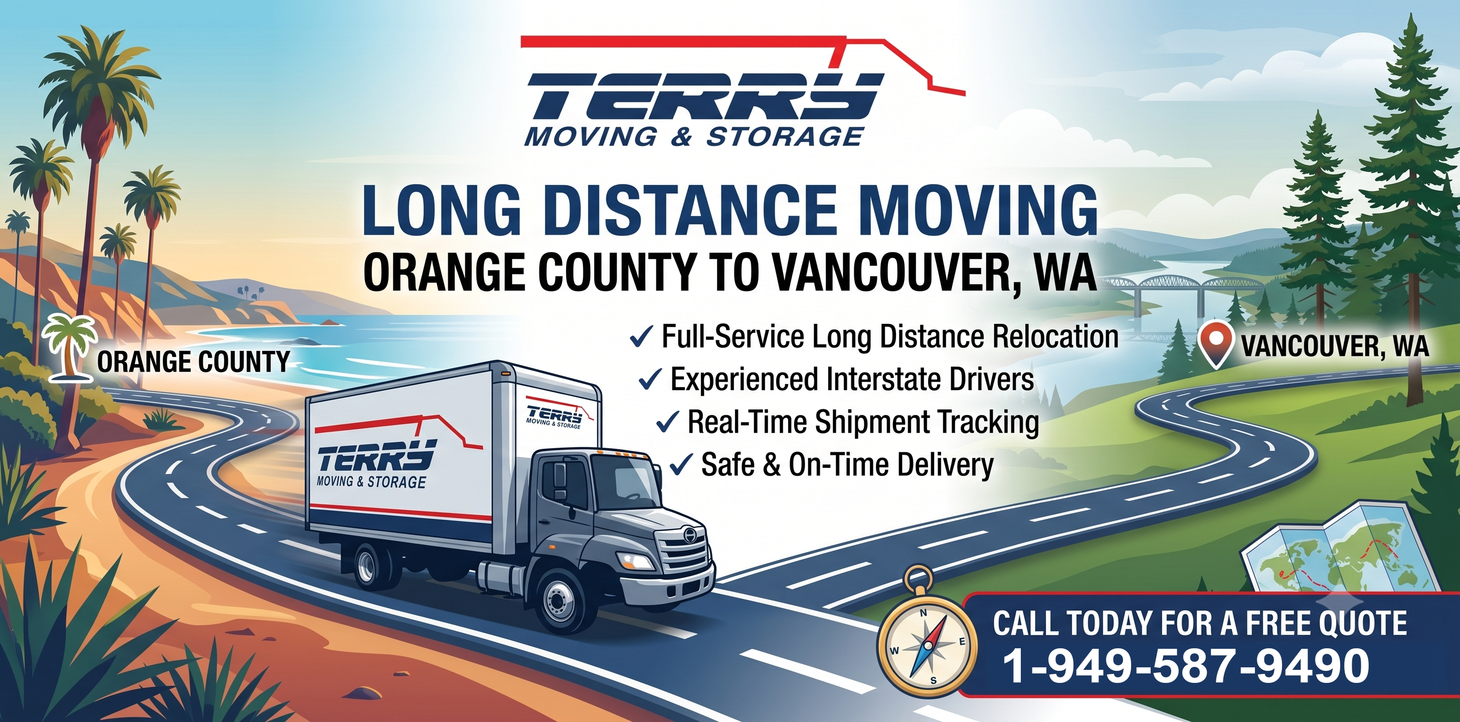 Long Distance Moving Companies from Orange County to Vancouver, Washington | Top Moving Company